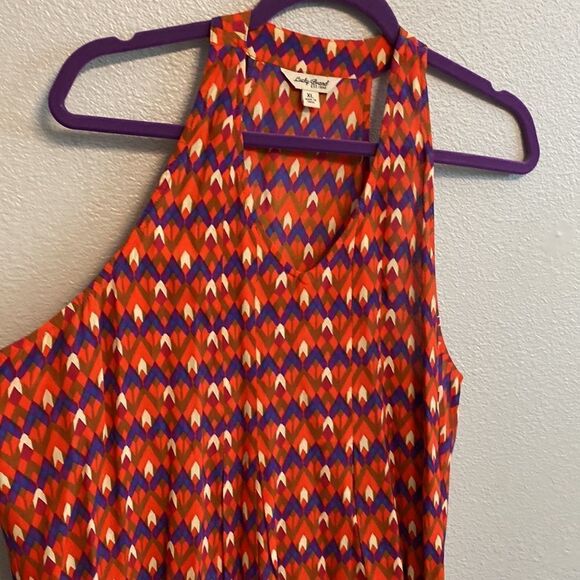 Lucky Brand- orange and purple patterned tank- Size XL - Picture 2 of 8